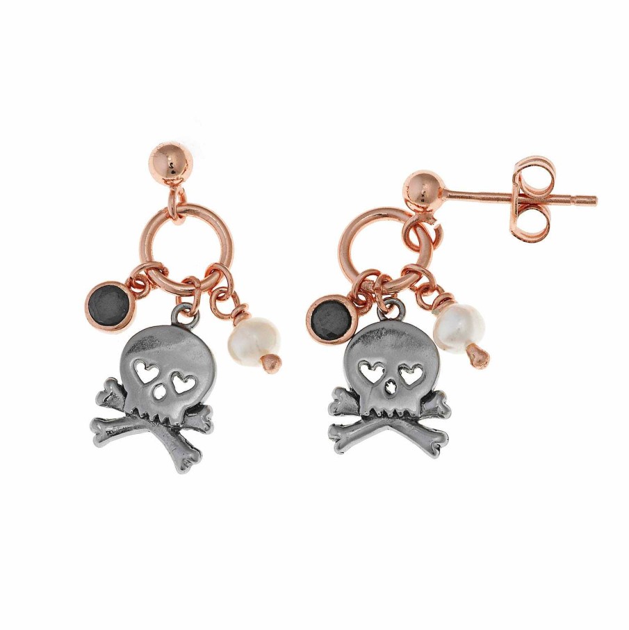 las Joyas de Irene Salvatore Pendientes Calavera Perla - Salvatore