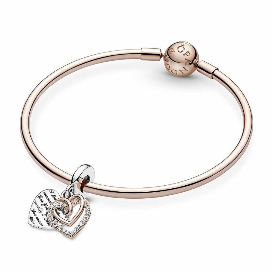 las Joyas de Irene Pandora Charm Colgante Doble Corazones Entrelazados - Pandora