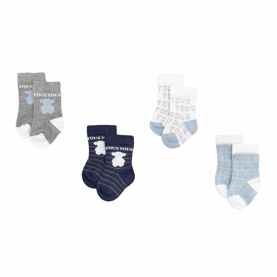 Tous baby Pack 4 Calcetines Sweet Socks Azul Celeste