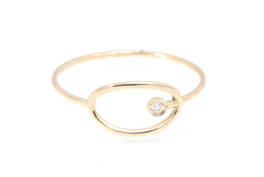 las Joyas de Irene Anillo Planeta Diamante Oro 18K