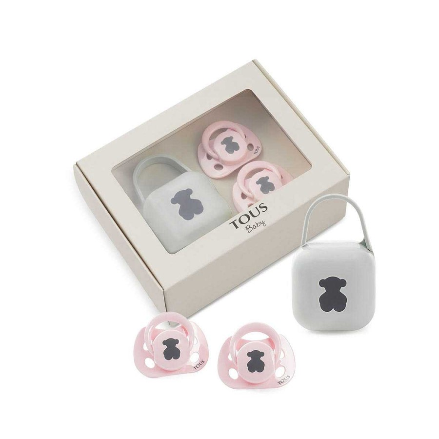 las Joyas de Irene Tous Baby Set Chupetes Bear Rosa - Tous Baby