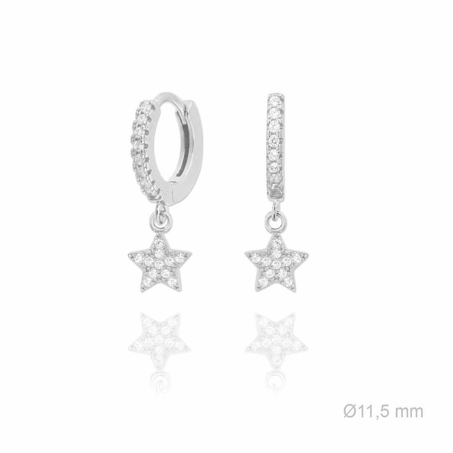 las Joyas de Irene Pendientes Aros Circonitas Estrellas - Joyas De Irene