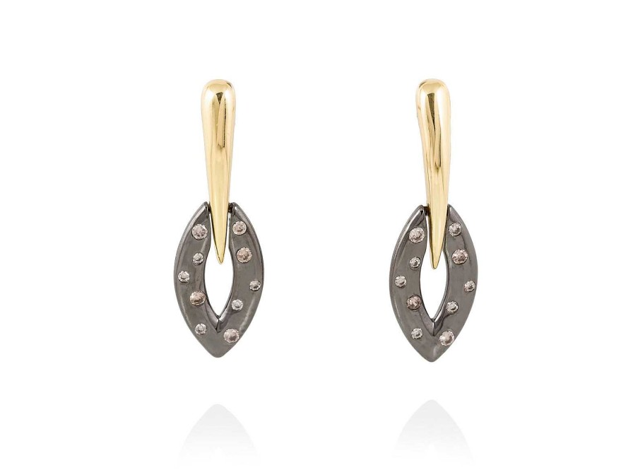 Marina Garcia Pendientes Oval Plata Negra Marina Garc A - Marina Garc A