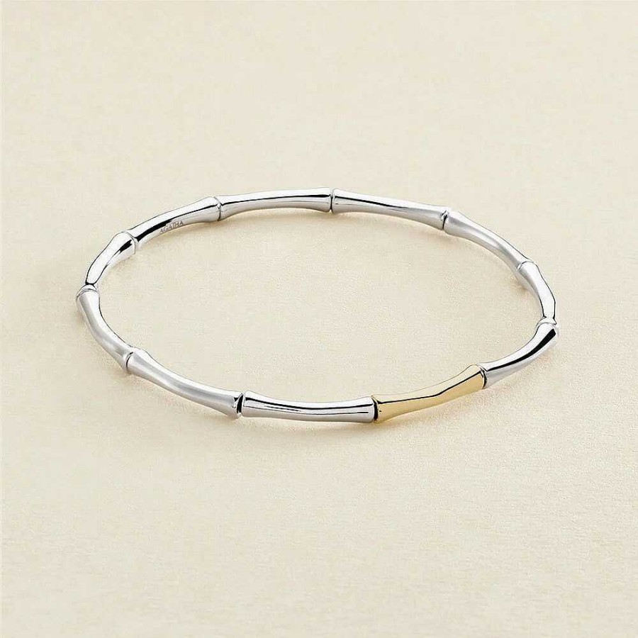 Agatha Paris Pulsera De Cadena Bamboo - Plata / Oro - Agatha Paris