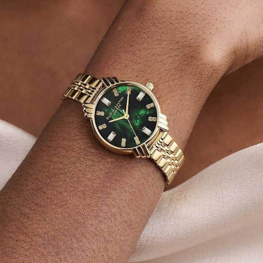 Olivia Burton Olivia Burton Art Deco Ip 30Mm Esfera Verde - Olivia Burton