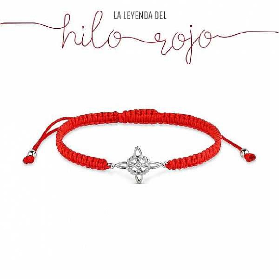 las Joyas de Irene Pulsera Hilo Rojo Nudo De La Bruja Plata De Ley - Joyas De Irene