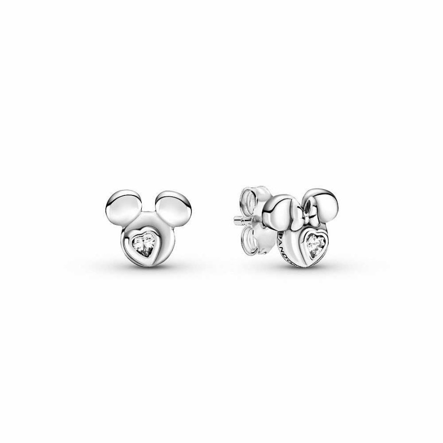 Pandora Pandora Pendientes Silueta Mickey Mouse Y Minnie Mouse Disney - Pandora