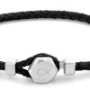 Calvin Klein Pulsera Calvin Klein Hombre Cuero Negro Trenzado Y Acero Inoxidable - Calvin Klein