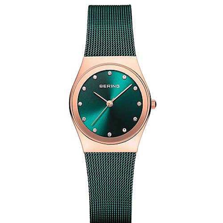 Bering Reloj De Mujer Con Esfera Verde Tornasolada Y Brazalete Verde - Bering