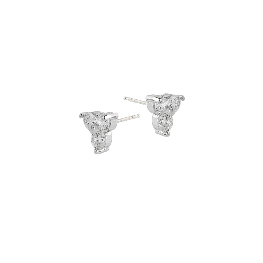 Itemporality Pendientes Tr Bol Oro Blanco Diamantes - Itemporality Lu