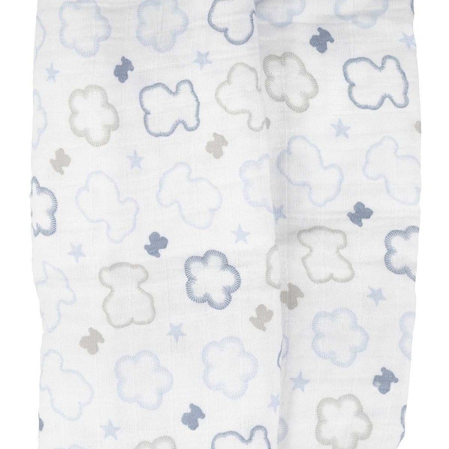 Tous baby Muselina Osos Y Flores Azul Celeste - Tous Baby