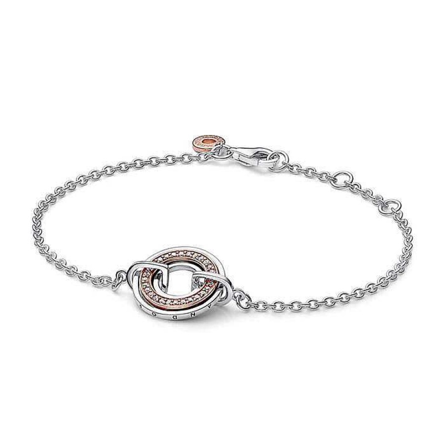 las Joyas de Irene Pulsera Logo & Pav En Dos Tonos Pandora Signature - Pandora