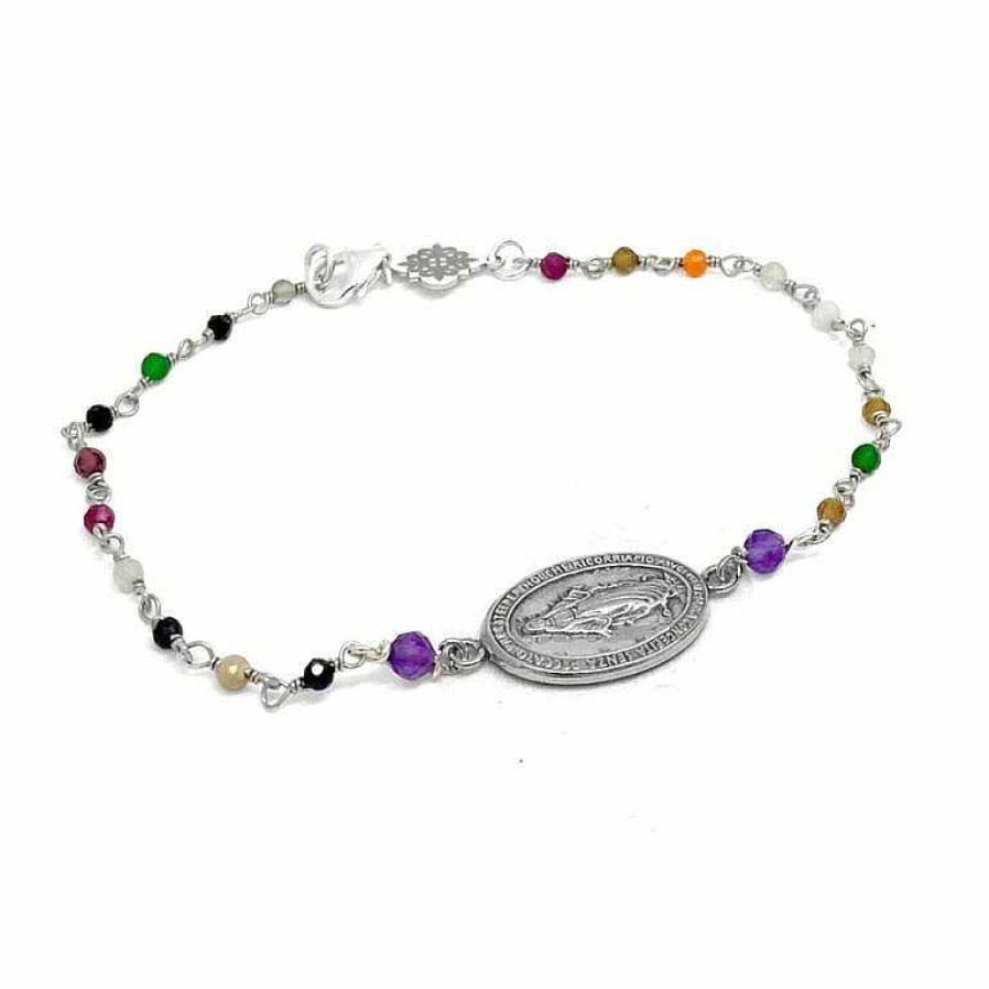 las Joyas de Irene Pulsera Milagrosa Multicolor Plata