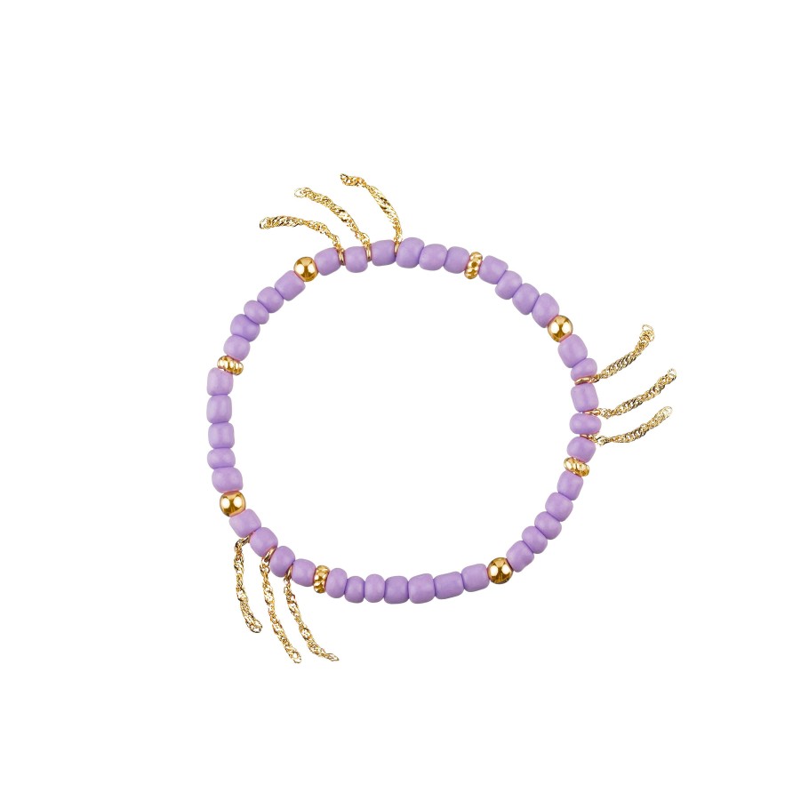 Agatha Paris Pulsera De Cadena Rodeo - Malva / Dorado - Agatha Paris