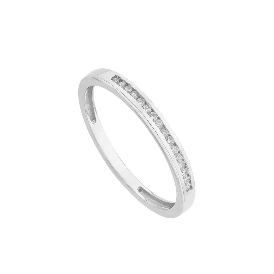 Itemporality Anillo Oro Blanco Diamantes 0.10Cts - Itemporality Lu