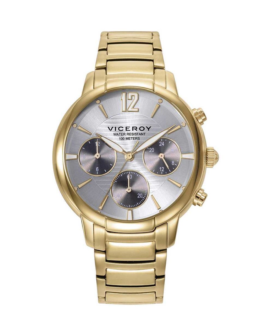 Viceroy Reloj De Mujer Multifunci N De Acero Con Terminaci N En Ip Dorado - Viceroy