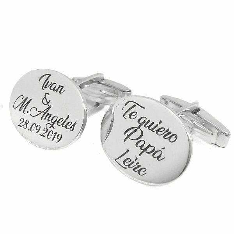 las Joyas de Irene Gemelo Oval En Plata De Ley Personalizado