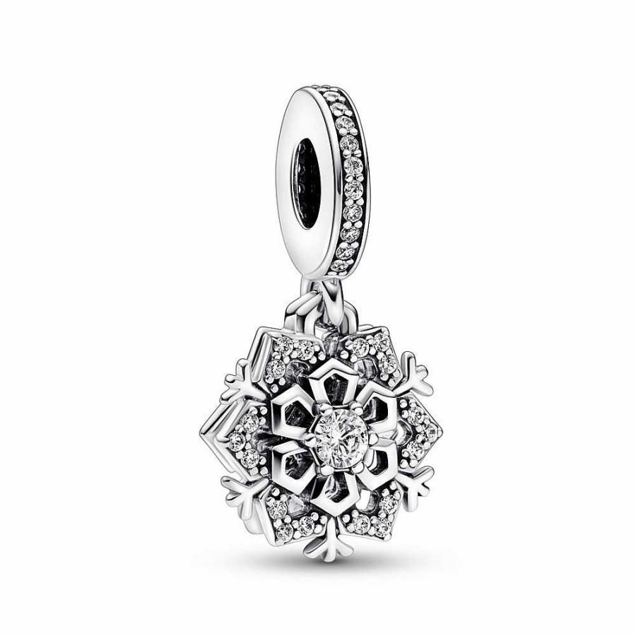 las Joyas de Irene Pandora Charm Colgante Doble Copo Brillante - Pandora