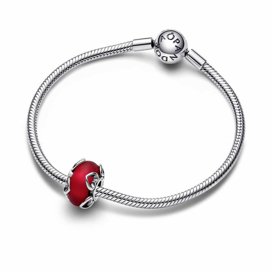 las Joyas de Irene Charm De Cristal De Murano Rojo Helado Y Corazones - Pandora