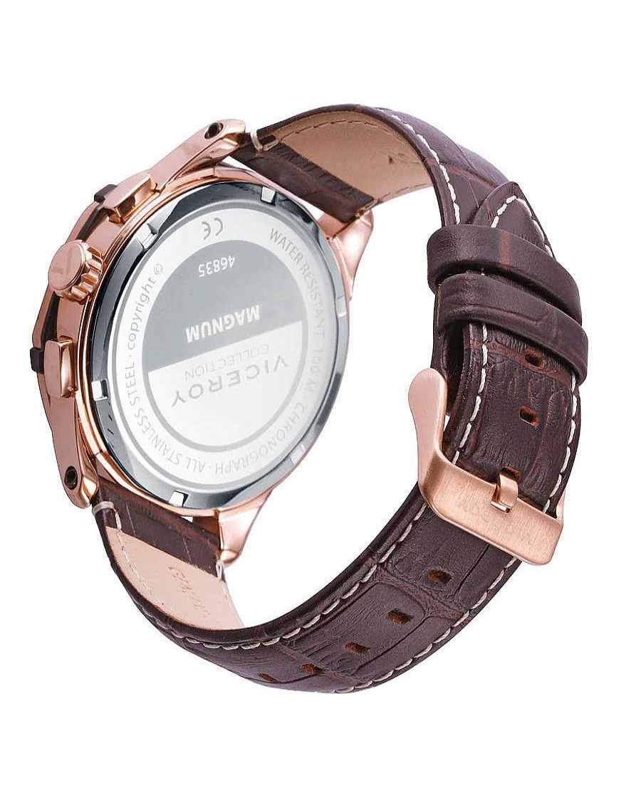 Viceroy Reloj De Hombre Magnum Caja De Acero Ip Rosa Y Correa De Piel Marr N - Viceroy