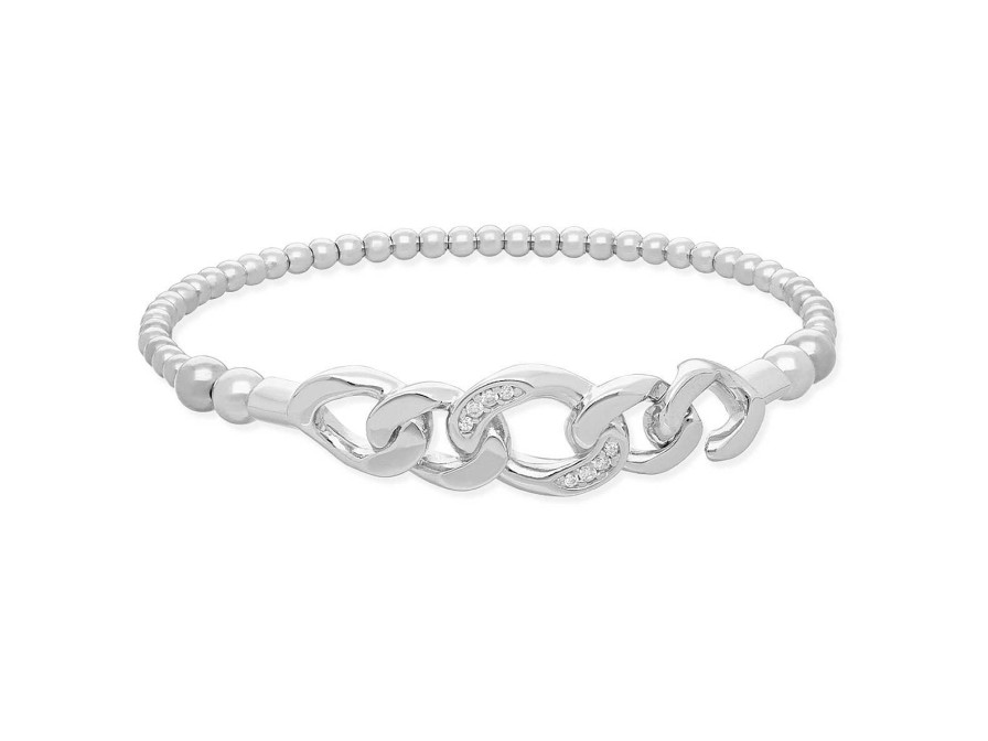 Marina Garcia Pulsera Link Abierta En Plata - Marina Garc A