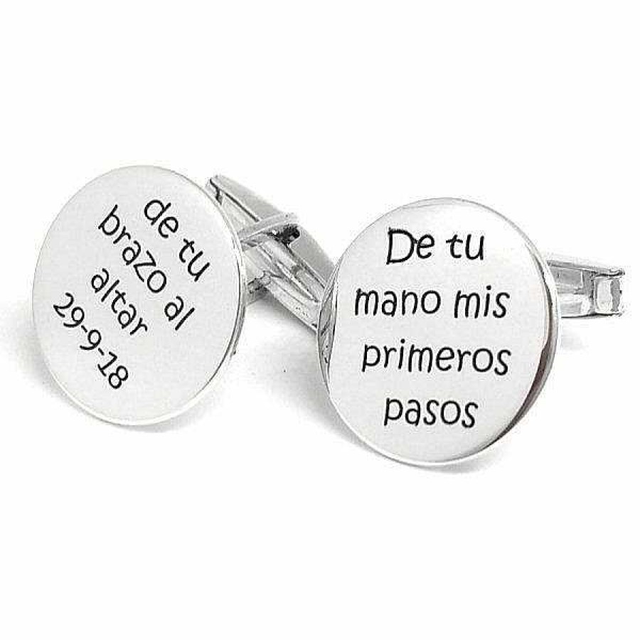 las Joyas de Irene Gemelo Liso Redondo Plata Personalizado