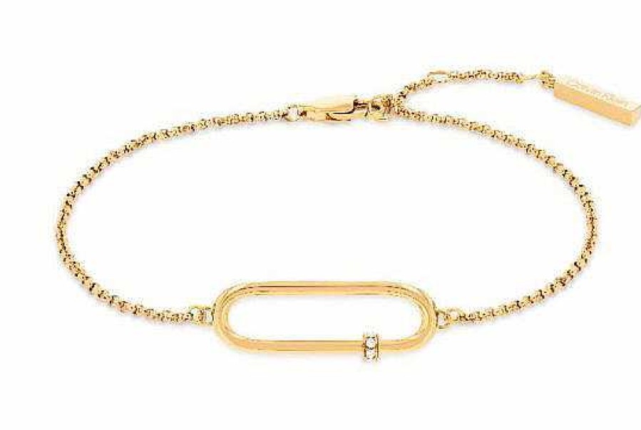 Calvin Klein Calvin Klein Pulsera Ip Dorado Detalle Rectangular Piedra - Calvin Klein