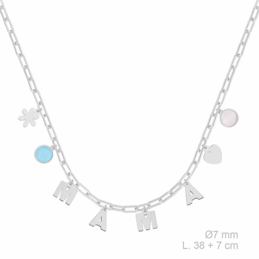 las Joyas de Irene Collar En Plata Eslabones Mam Charms Color