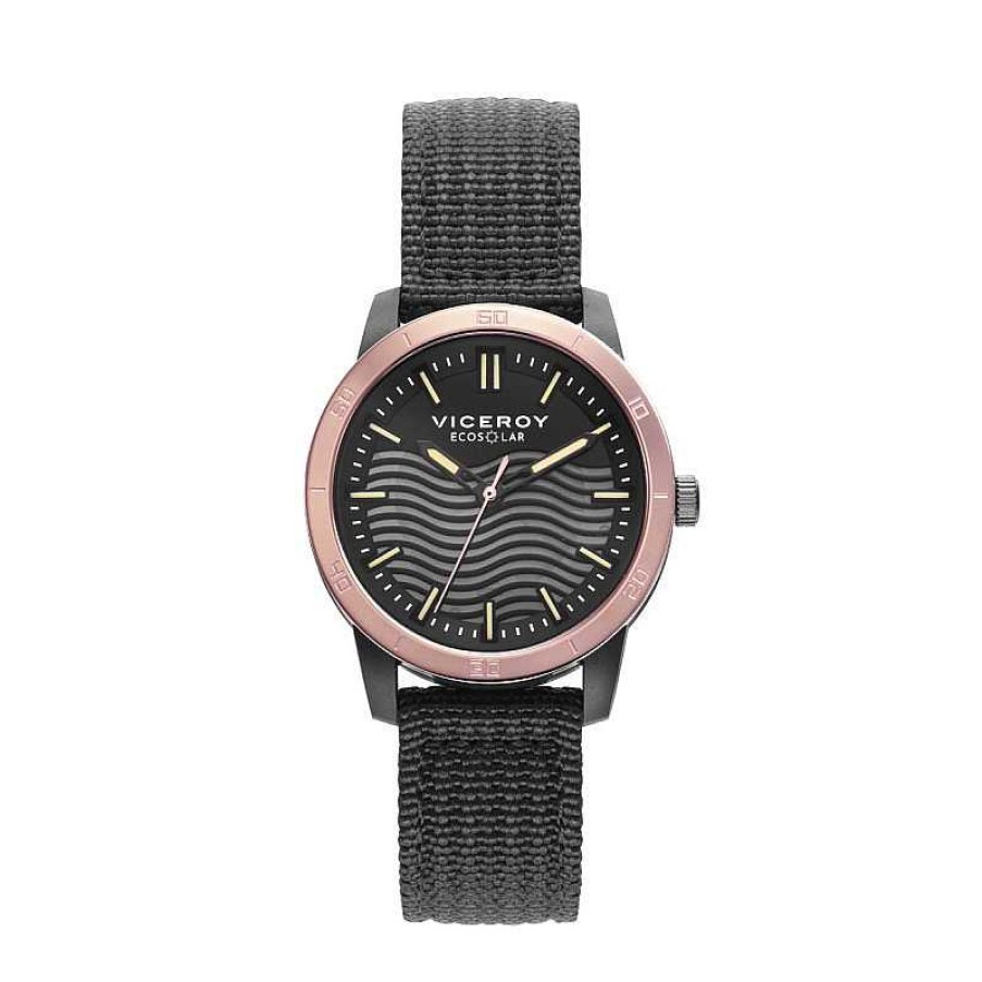 Viceroy Reloj De Mujer Ecosolar Con Caja De Pl Stico Reciclado Y Correa Negra De Nylon - Viceroy