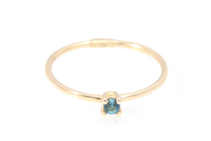 las Joyas de Irene Anillo Oro 18K Topacio Azul