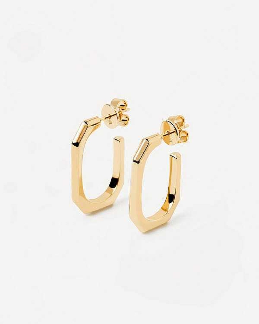 Pd Paola Signature Link Gold Earrings - Pdpaola