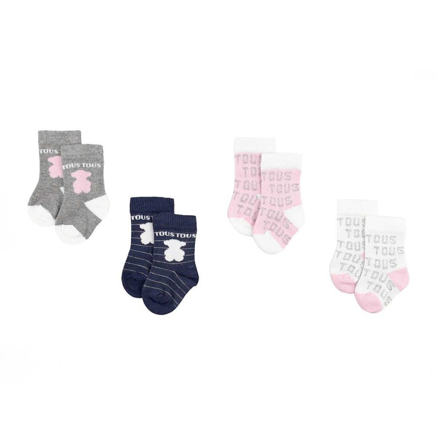 Tous baby Pack 4 Calcetines Sweet Socks Rosa - Tous Baby