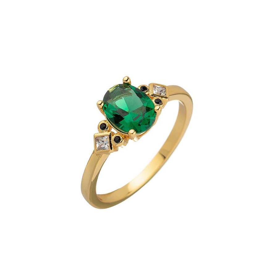 Agatha Paris Agatha Paris Anillo Lauren Oro Verde Mar A Pombo Colecci N Golden Age - Agatha Paris